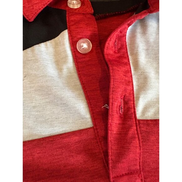 Callaway Mens Opti-Dri Red & Black Colorblock Polo Shirt - Picture 6 of 7